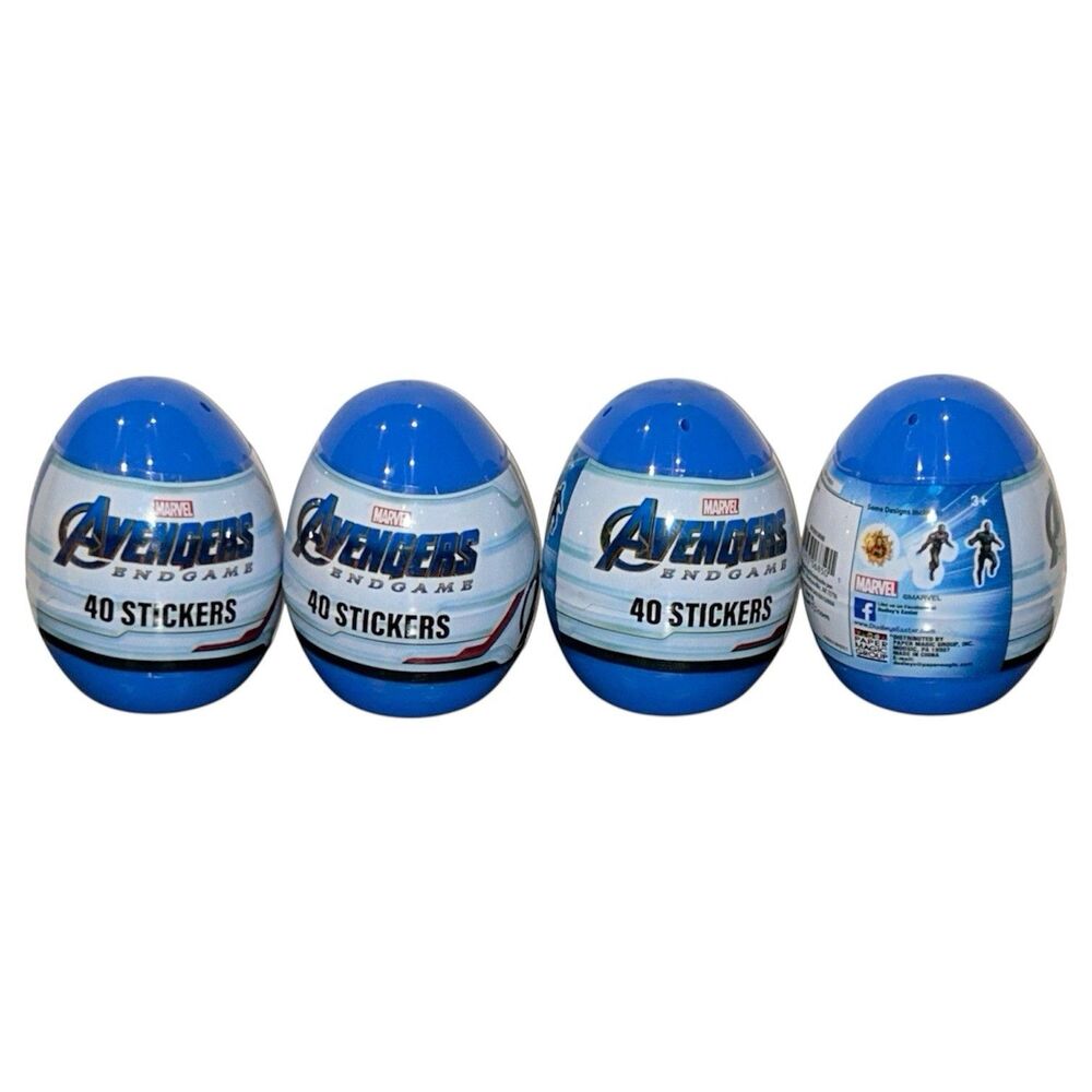 4x Easter Party Favors Marvel Avengers Plastic Eggs 40 Stickers Each